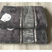 Ręczniki Tureckie Bambusowe 60% Komplet 2 Szt Szary