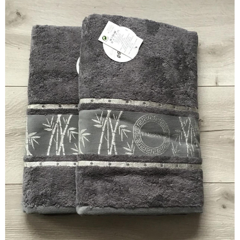 Ręczniki Tureckie Bambusowe 60% Komplet 2 Szt Szary