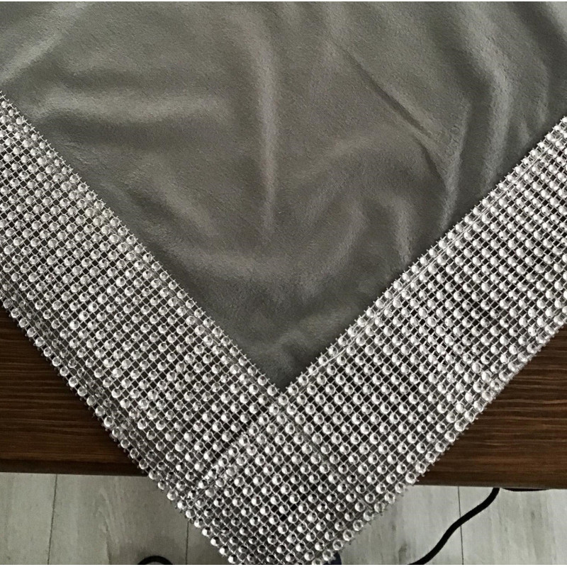 Bieżniki /Serwety Welurowe Obszyte Cekinami Szary