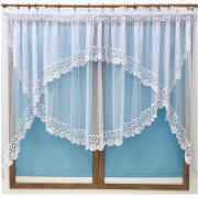 Firana Gotowa 400cmx160cm Biała Z Szarą Gipiurą 15cm