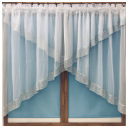 Firana Gotowa 400cmx160cm Woal Biała Z Cekinami