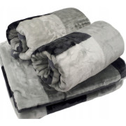 Komplet Koc Z Fotelami Gruby Krata Szara