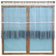 Firana Gotowa 300cmx100cm Biała Z Białą Gipiurą