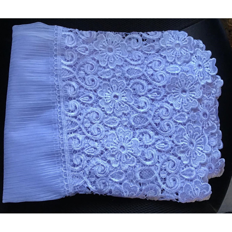 Firana Gotowa 300cmx100cm Biała Z Gipiurą 30cm