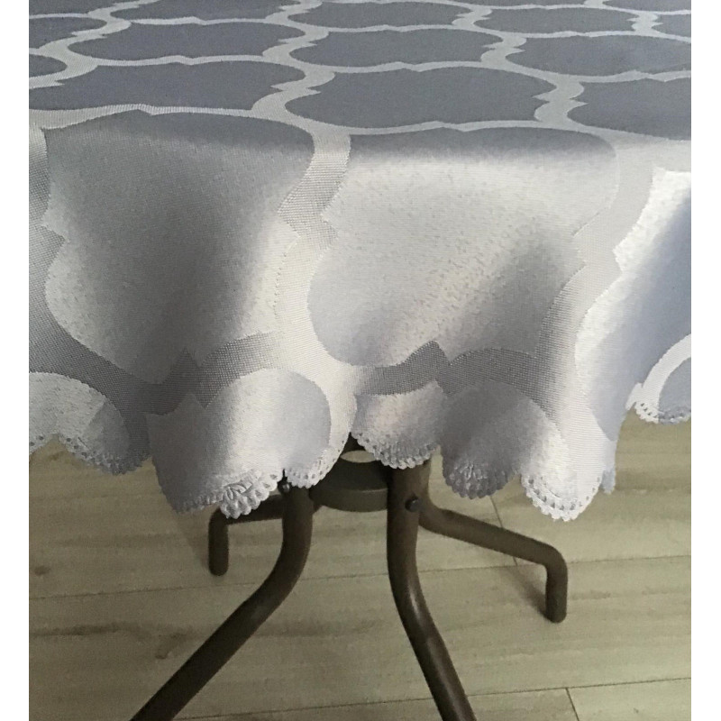 Obrus Okrągły Plamoodporny Maroko Szary