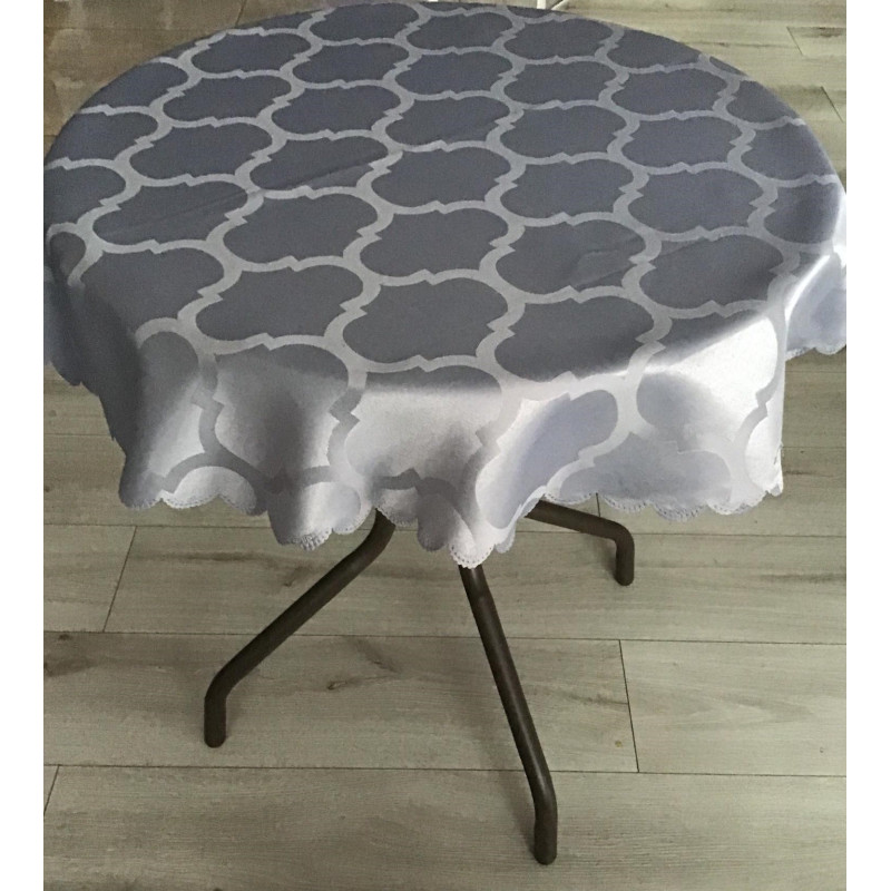 Obrus Okrągły Plamoodporny Maroko Szary