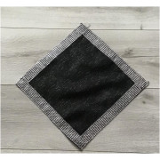 Serwetka Czarna Ze Srebrną Nitką Obszyta Cekinami