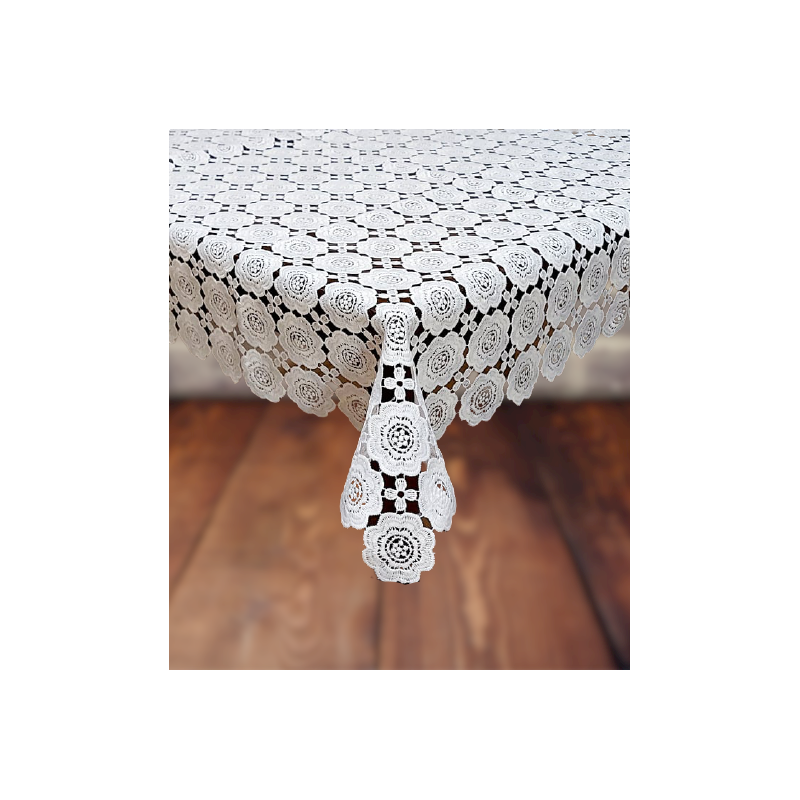Obrus Z Gipiury Biały Cały Koronkowy