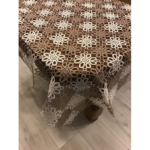 Obrus z Gipiury Kremowo/Beżowy Cały Koronkowy