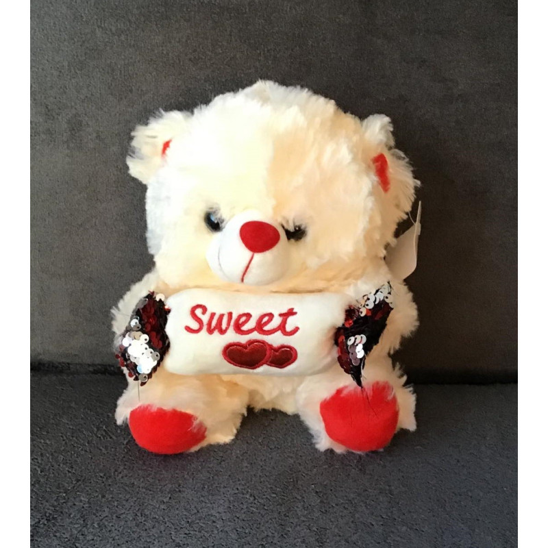 Maskotka Pluszowy Miś 22 Cm Z Ozdobną Torbą