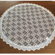 Obrus Okrągły Cały Koronkowy W Biało Szare Kwadraty
