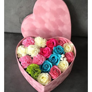Flower Box Pachnący Mydlany Bukiet MIX Serce XL