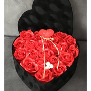 Flower Box Pachnący Mydlany Bukiet Serce XL Czerwone Róże