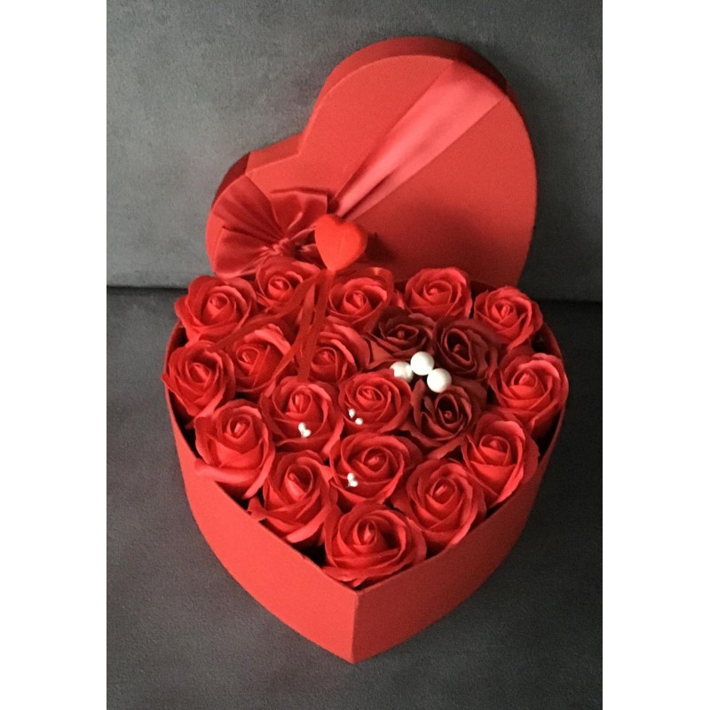 Bukiet Kwiatowy Mydlany W Kształcie Serca XL