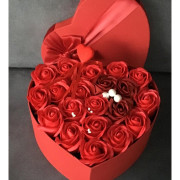 Bukiet Kwiatowy Mydlany W Kształcie Serca XL