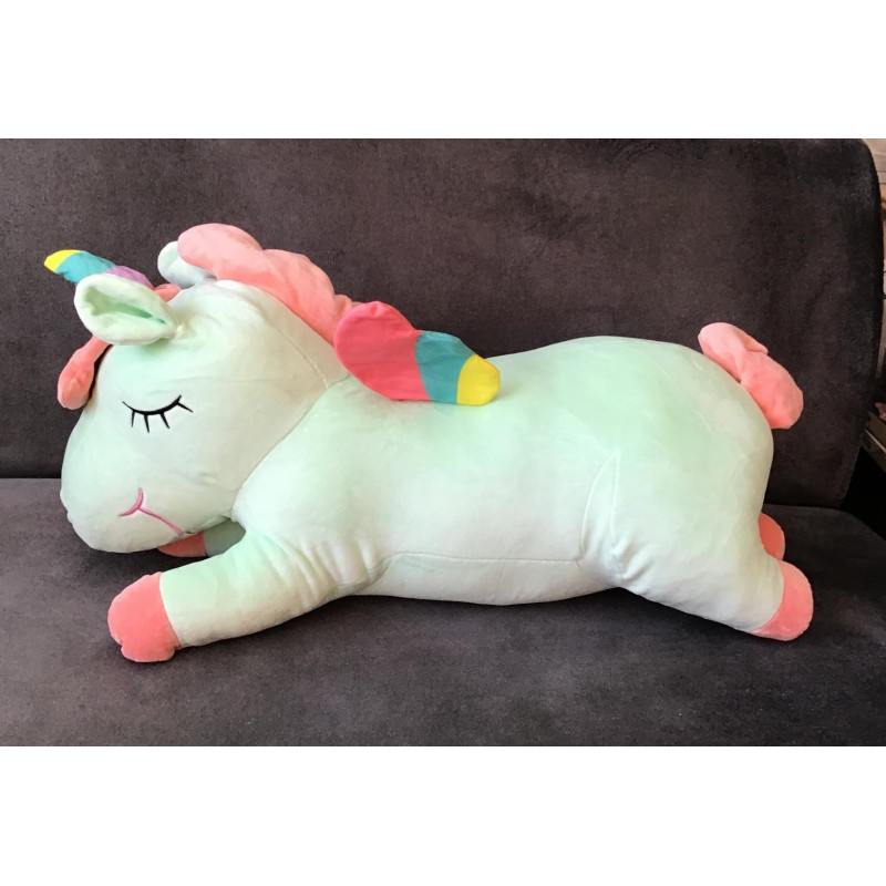 Koc Maskotka 2 W 1 Poduszka Jednorożec Zielony