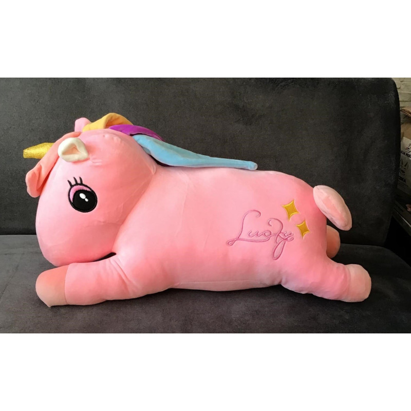 Koc Maskotka 2 W 1 Poduszka Jednorożec Różowy