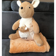 Koc Maskotka 2 W 1 Poduszka Kangur Beżowy