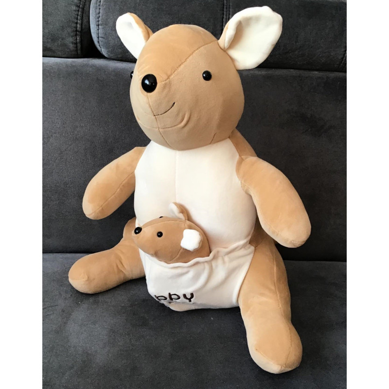 Koc Maskotka 2 W 1 Poduszka Kangur Beżowy