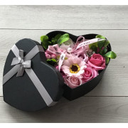Flower Box Pachnący Mydlany Bukiet Serce Różowy