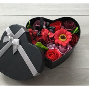 Flower Box Pachnący Mydlany Bukiet Serce Czerwony