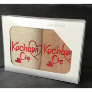 Ręczniki Z Haftem 50x90cm W Kartoniku Love