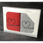 Ręczniki Z Haftem 50x90cm W Kartoniku Love