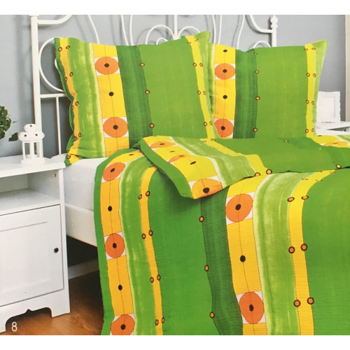 Komplet Pościeli Z Kory 100% Bawełna 160x200cm Pasy i Koła