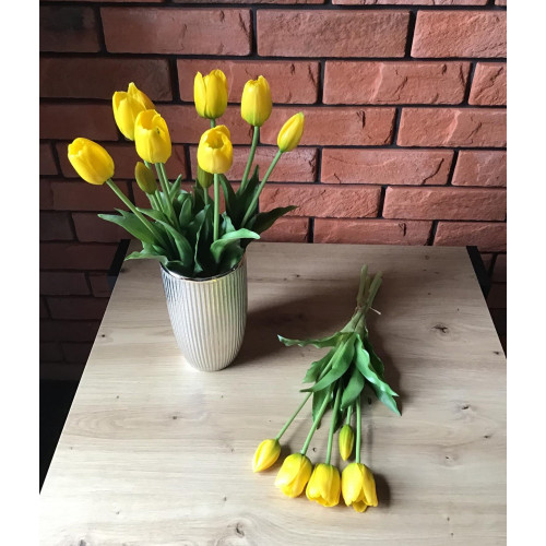 Tulipany Silikonowe 40cm Bukiet 5szt Żółte