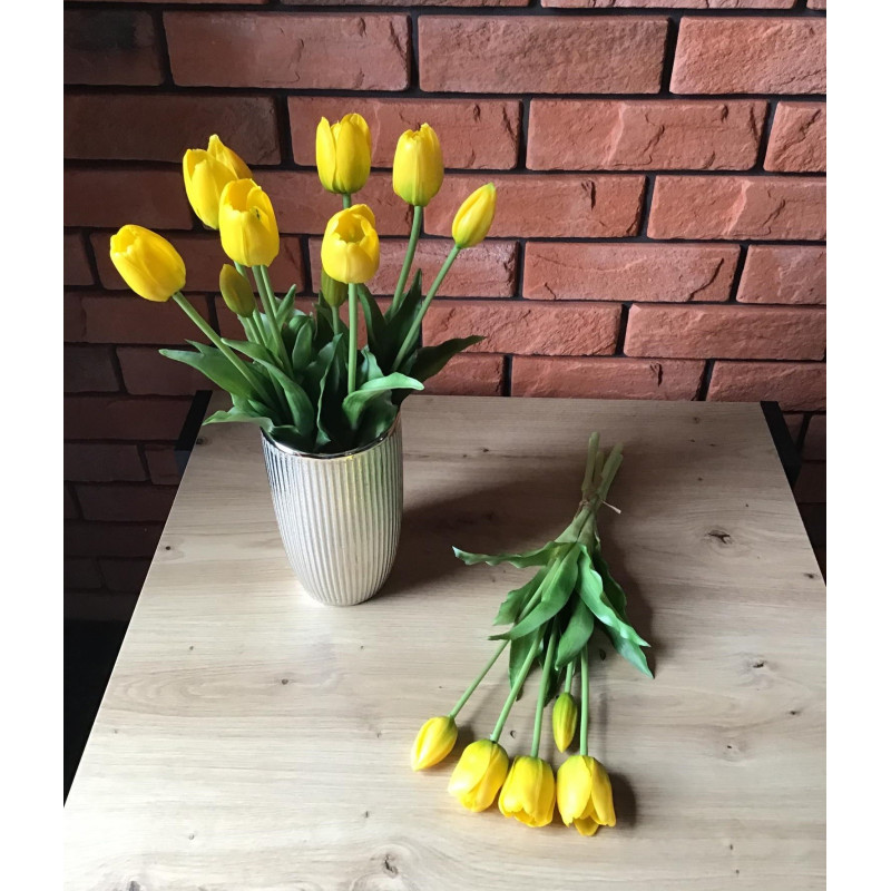 Tulipany Silikonowe 40cm Bukiet 5szt Żółte