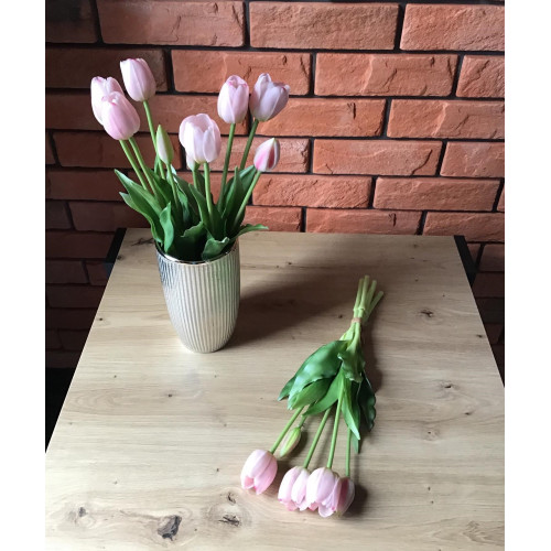 Tulipany Silikonowe 40cm Bukiet 5szt Jasny Róż