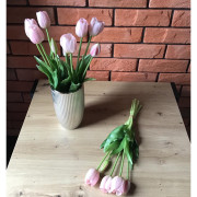Tulipany Silikonowe 40cm Bukiet 5szt Jasny Róż