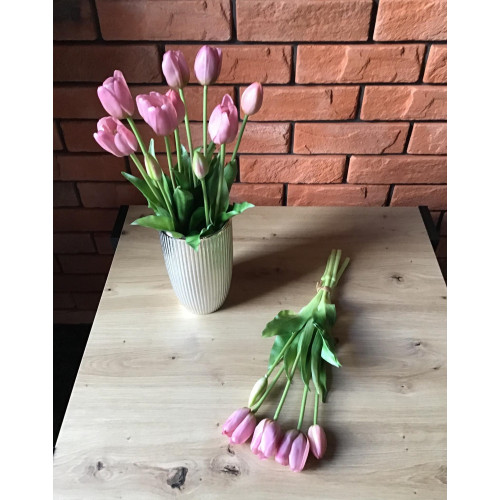 Tulipany Silikonowe 40cm Bukiet 5szt Pudrowy Róż