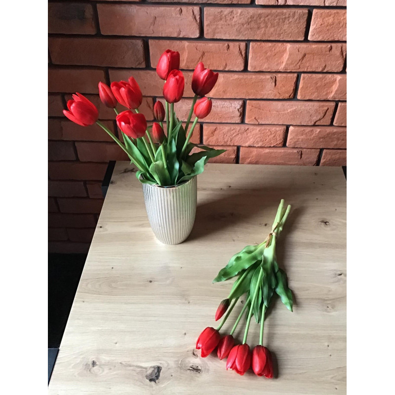 Tulipany Silikonowe 40cm Bukiet 5szt Czerwony