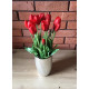 Tulipany Silikonowe 40cm Bukiet 5szt Czerwony