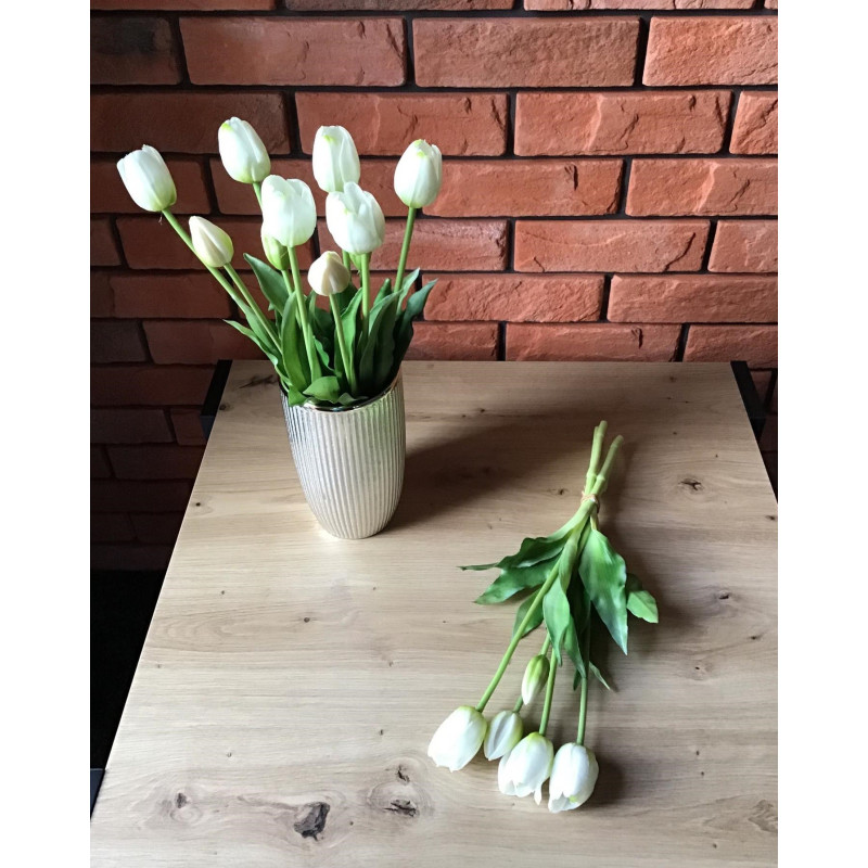 Tulipany Silikonowe 40cm Bukiet 5szt Biały