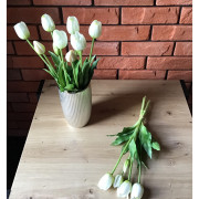 Tulipany Silikonowe 40cm Bukiet 5szt Biały