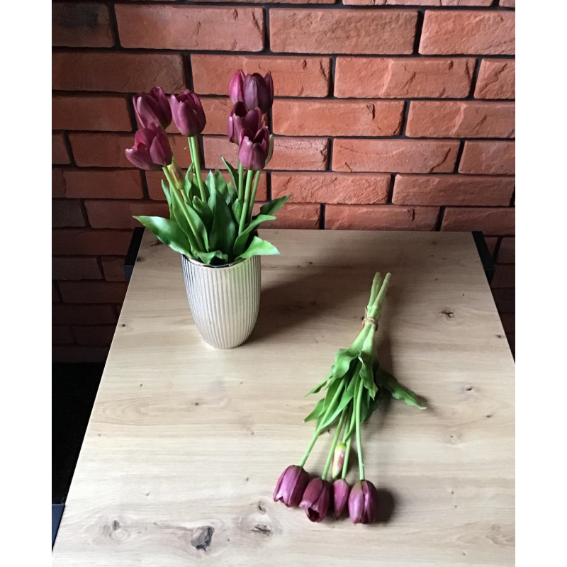 Tulipany Silikonowe 40cm Bukiet 5szt Fiolet