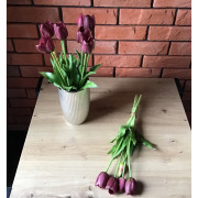Tulipany Silikonowe 40cm Bukiet 5szt Fiolet