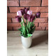 Tulipany Silikonowe 40cm Bukiet 5szt Fiolet