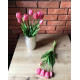 Tulipany Silikonowe 40cm Bukiet 5szt Różowy