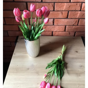 Tulipany Silikonowe 40cm Bukiet 5szt Różowy