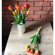 Tulipany Silikonowe 40cm Bukiet 5szt Pomarańczowy