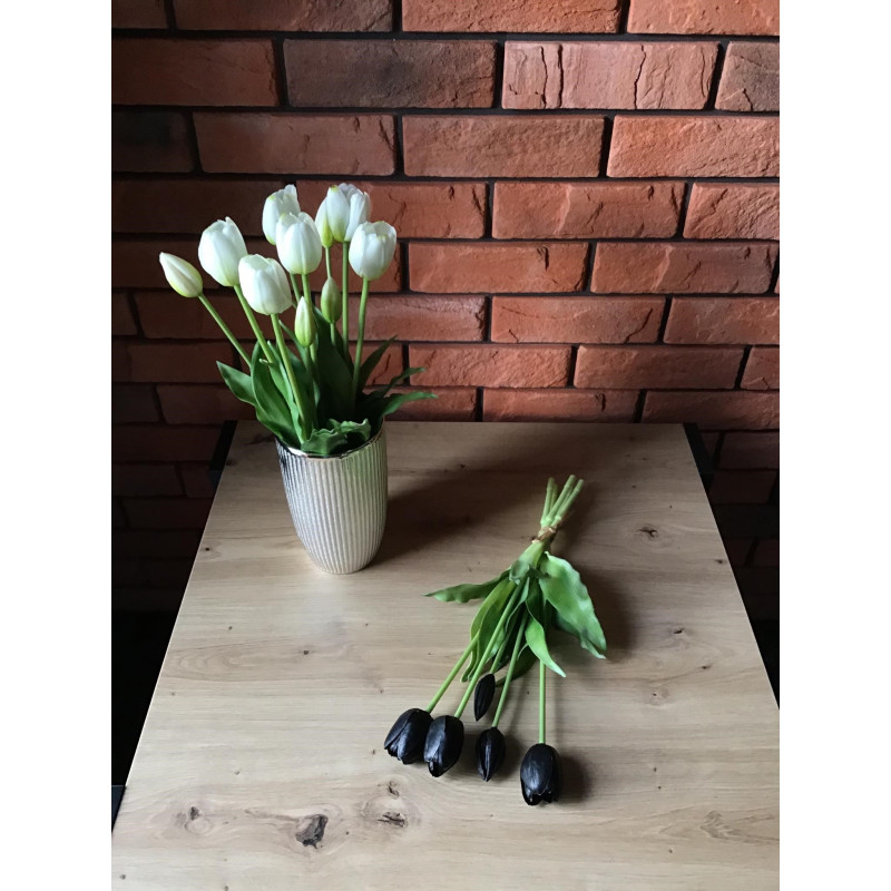 Tulipany Silikonowe 40cm Bukiet 5szt Czarny