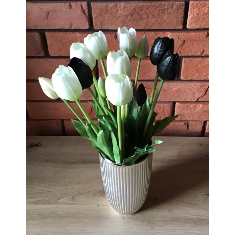 Tulipany Silikonowe 40cm Bukiet 5szt Czarny
