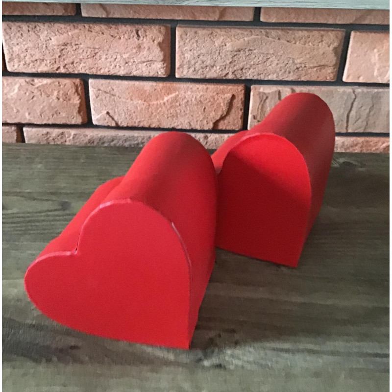 Zestaw 2 Pudełek Na Kwiaty Prezenty Serce Czerwone