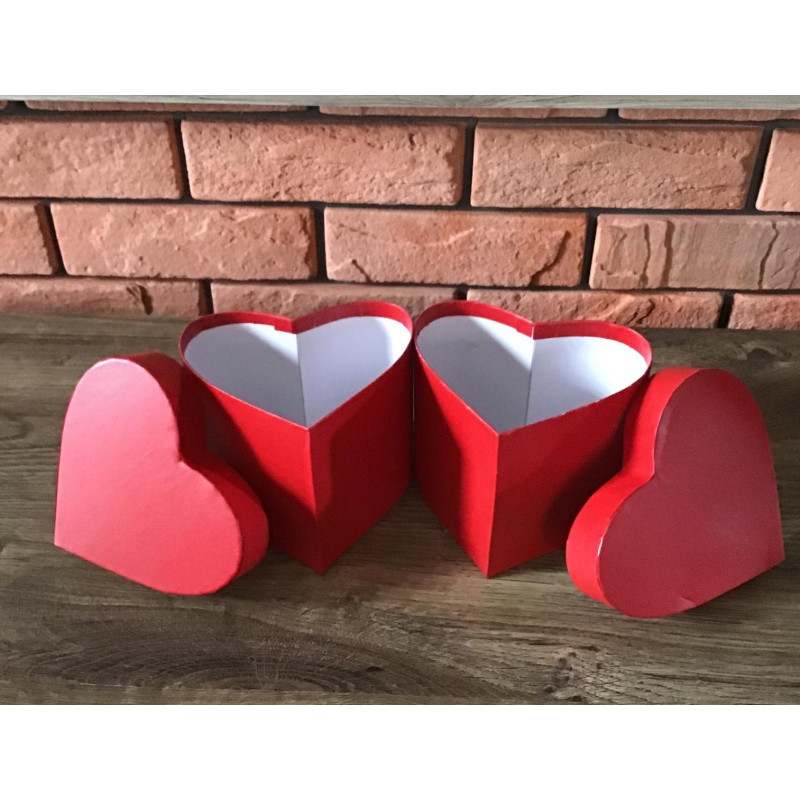 Zestaw 2 Pudełek Na Kwiaty Prezenty Serce Czerwone