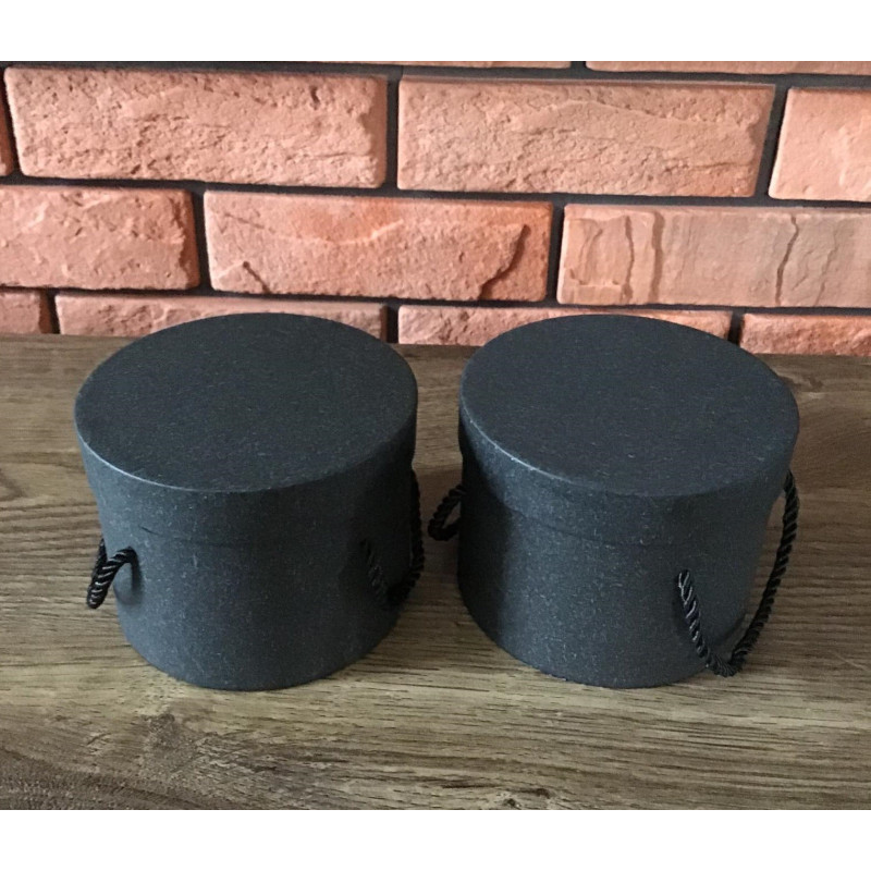 Zestaw 2 Pudełek Na Kwiaty Prezenty Cylinder Grafitowy