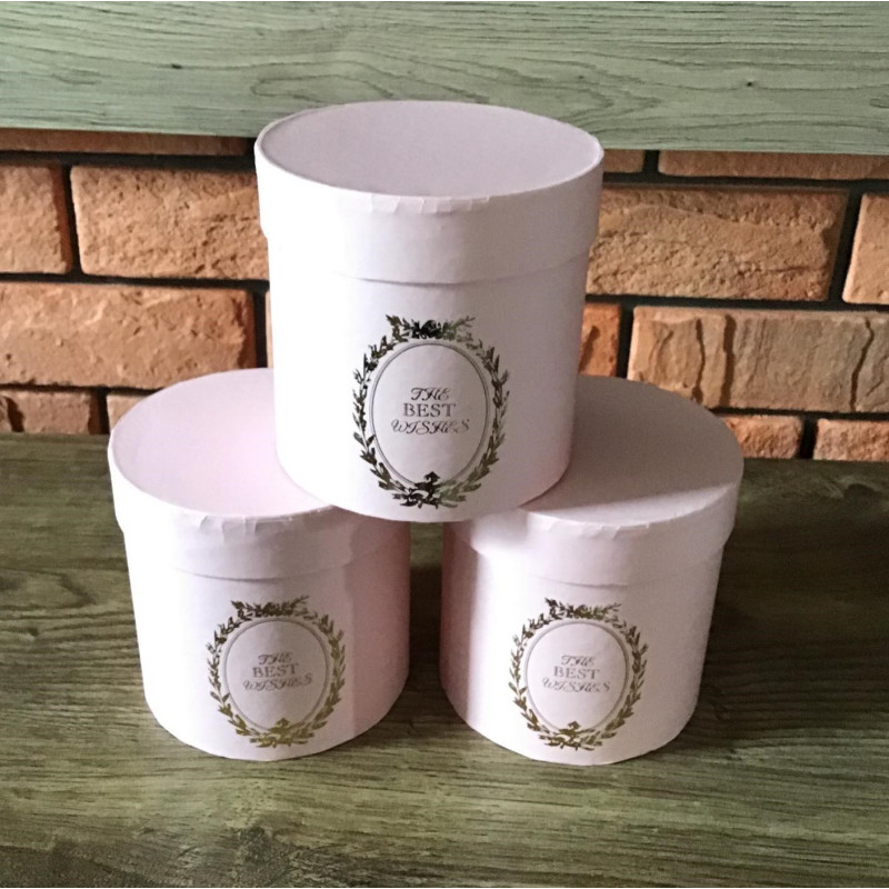 Zestaw 3 Pudełek Na Kwiaty Prezenty Cylinder Jasny Róż