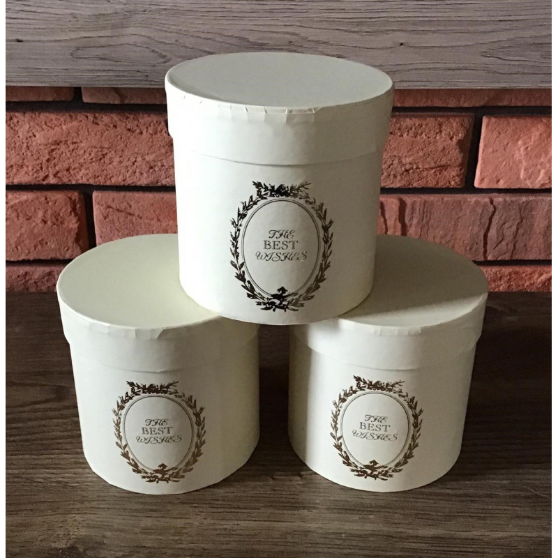 Zestaw 3 Pudełek Na Kwiaty Prezenty Cylinder Jasny Żółty